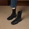 Exquisitas Botas de Tobillo Delgadas Elegantes de Diseño Moderno Holgado 2026 Botas de Tobillo con Tacón Grueso Adelgazantes Mary Jane de Retazos Tipo Calcetín para Mujer