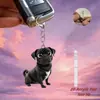 Llavero Colgante de Perro Plano Negro Acrílico Transfronterizo Nuevo Decoración de Coche Dibujo Animado Artículo Predeterminado África