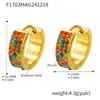 Oumika Otoño e Invierno Nuevo Gymnolium Donut Acero Inoxidable Circonita Pendientes Temperamento Chapado PVD Oro Verdadero 18K Pendientes