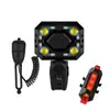 Luz para Bicicleta de Montanha, Lanterna de Cabeça, Luz com Buzina, Carregamento USB, Buzina, Campainha, Lanterna Traseira, Acessórios de Equipamentos de Ciclismo