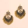 Brincos longos com franjas geométricas vazadas retrô europeus e americanos, brincos de flor com strass microincrustados, moda boêmia