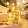 Decoraciones Navideñas Dibujo Animado Resina Casa Pequeña Casa Iluminada con LED Adornos de Micropaisaje Navideño Regalos de Navidad