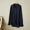 Camisa fina de linho liocel feminina de manga comprida, jaqueta cardigã de corte solto, roupas femininas para primavera/verão em estoque