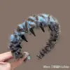Otoño e Invierno Vintage Estampado de Leopardo Diadema de Felpa Dentada para Mujer Antideslizante Lavar Cabello Diadema Estampada 2024 Nuevo Tocado Alto Craneal
