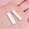 Colgante rectangular largo de 7/8 x 32 mm transfronterizo con un solo agujero para colgante, espejo, acero de titanio, accesorios de etiqueta para grabado DIY