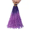 Peluca Waterdeep Degradado 100g 14 Pulgadas Cabello Rizado Ola de Agua Fibra Sintética Crochet para Cabello Artesanía Tejida a Mano Cabello Rizado