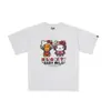 Camiseta de Manga Corta Holgada con Estampado de Dibujos Animados Pe X Hello Kitty Nuevo Milo para Hombres y Mujeres Parejas