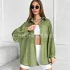 Cardigan shirt feminina transparente de primavera-verão para comércio exterior europeu e americano, solto, casual, jaqueta top confortável