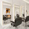Espejo de barbería Espejo de salón de celebridad de Internet conjunto de gabinete de espejo espejo de pared de un solo lado para cortar el pelo espejo para permanente y tinte de salón