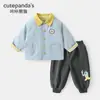 Conjunto de Chaqueta Kaka Panda para Niños Ropa de Otoño Infantil Conjunto Casual de Dos Piezas para Niñas Ropa de Bebé Moderno