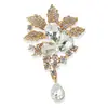 Broche de Flor de Diamante de Cristal Clásico Retro Europeo y Americano Broche Elegante para Traje y Abrigo Ramillete Accesorios Personalizados Broche