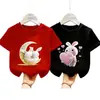 Camiseta de Manga Corta 100% Algodón para Niñas Puro Algodón Verano Nuevo Estilo Tops de Moda para Niños Ropa para Niños Camiseta de Manga Media para Bebé