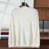 Suéter de punto base para hombre, color liso, cuello medio alto, otoño e invierno, nuevo, de cachemira, negocios, corte holgado y sencillo