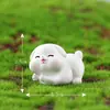 Decoración de micro paisajismo animal de dibujos animados lindo perro blanco cachorro de dibujos animados travieso accesorios de planta de resina