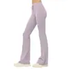 Calça Flare de Lycra Yoga Double 6 para Mulheres, Cintura Alta, Calça Fitness Levanta Bumbum, Cintura Ajustável, Calça Esportiva Levemente Flare