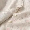 Camiseta de Manga Corta de Algodón y Lino de Talla Grande para Mujer, Nueva de Verano, Camisa Ruffled Casual Artística Retro Vintage