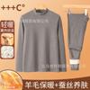 Roupa de Outono e Calças de Lã e Seda para Homens e Mulheres com Gola Média para Meia-idade e Idosos Terno de Roupa Íntima Térmica Gola Meia-alta Calça de Lã