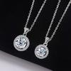 Collar con colgante de moissanita para mujer, collar de plata de ley S925 con cuatro garras, bolsa redonda, cadena para suéter de alta gama, venta al por mayor de fábrica