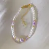 Collar de Perlas Moradas con Cuentas de Nicho Europeo y Americano para Mujer 2025 Nuevo Estilo Cadena para Clavícula de Lujo Ligero Accesorio de Moda