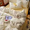 Juego de Ropa de Cama Nuevo Estilo Hilo Bouclé 2026 - Juego de Cuatro Piezas con Funda Nórdica y Sábana para Dormitorio de Estudiante, Lavable a Máquina