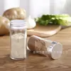 Frasco Quadrado para Temperos, Frasco de Vidro de Grau Alimentício para Temperos de Churrasco, Frasco Dosador de Temperos Pimenta e Cominho com Tampa de Alumínio