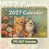 Calendário best-seller transfronteiriço 2027, uso duplo para pendurar na parede, 12 ilustrações para diferentes meses, fornecimento direto do fabricante