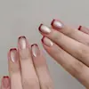 Adesivos de Unha Longos Feitos à Mão com Laço 3D, Bolinhas e Olho de Gato, Peças de Nail Art Usáveis