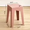Taburete Cuadrado de Una Pieza Color Macarrón, Apilable, Ahorra Espacio, Resistente, Antideslizante de Plástico, Taburete para Mesa de Comedor para Uso Doméstico