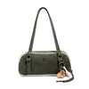 Bolso tipo almohada transfronterizo simple y moderno para mujer, bolso de hombro retro de color contrastante para otoño e invierno, bolso de hombro para commuting, bolso de alta gama