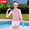 Trajes de Baño para Niñas, Manga Larga Protección Solar Entrenamiento Profesional 2026 Modelo Nuevo Set de Dos Piezas Venta al por Mayor