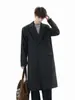 Abrigo de lana para hombre, nueva colección otoño/invierno 2026, gabardina/chaqueta de traje casual de tendencia estilo coreano de longitud media, corte holgado