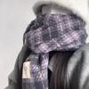 Lenço Xadrez Feminino Outono e Inverno 2024 Novo Caxemira Estilo Coreano Atmosfera Pescoço Quente Todos os Fósforos Xale Engrossado