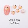 Primavera y Verano Corazón Bicolor Adornos para Arte de Uñas Fondo Plano Diamante con Forma Especial Púrpura Durazno Resina Accesorios DIY Accesorios para Arte de Uñas