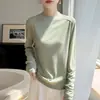 Nuevo Top Básico de Manga Larga con Cuello Semi Alto para Mujer, Adelgazante, Versátil, Estilo para Ir al Trabajo, Tejido de Punto Fino