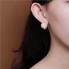 Prata S925 Banhada a Ouro Cravejada com Jade Hetian Brincos de Pino Redondos Simples e Modernos para Mulheres Novo Produto Transfronteiriço