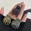 Mini Pinza de Mano de Calavera de Metal Clip para Cabello Oscuro Punk Clip de Tiburón Clip para Flequillo Clip Lateral Accesorios para Cabello de Halloween