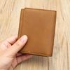 Liquidación Especial Cartera de Cuero Genuino para Hombre Clásica 70% de descuento Cartera Corta Cuero de Caballo Loco de Gama Alta Exportación Cartera Más Vendida