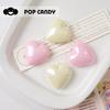 DIY batido de amor llavero blanco rosa accesorios de joyería material de cuentas hecho a mano colgante bolsa colgante con forma de corazón