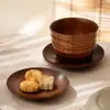 Caneca de Chá Retrô Estilo Japonês com Isolamento Térmico, Feita de Madeira Maciça, Design Criativo de Cinco Linhas, Caneca de Água com Barriga Grande, Canecas de Madeira para Atacado