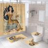 Cortina de ducha de mujer africana, cortina de baño, cortina de baño transfronteriza, impresión digital, suministro directo de fábrica
