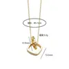 Anillo cuadrado de microincrustación geométrica de Corea del Sur, colgante entrelazado, collar de acero de titanio, cadena para clavícula simple de alta gama para mujer, joyería