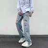Nuevos jeans de verano estilo europeo y americano, finos, de pierna ancha, rotos, holgados, de pierna recta, desgastados, estilo callejero, geniales