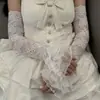 Luvas de Renda Brancas para Mulheres, Mangas Finas de Renda em Malha de Verão, Acessórios de Conto de Fadas, Mangas Falsas para Meninas, Mangas de Mão Doces