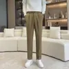 Pantalones Casuales de Moda de Gama Alta para Hombre, Pantalones de Vestir Versátiles de Otoño de Gama Alta de Corte Delgado, Nuevos Pantalones de Traje de Moda Elegantes de Gama Alta