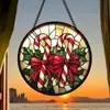 Colgante de Cristal para Nuevo Producto Transfronterizo Bastón de Caramelo Navideño Atrapasol Vidrio de Color Colgante Redondo