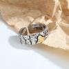 Anillo de carretera con patrón de piedra retro para hombre, individual, hipster, hip hop, personalidad, creativo, chapado en plata, índice agrietado, anillo al por mayor