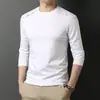 Camiseta de manga larga de otoño, diseño estampado, talla grande, para adolescentes, cuello redondo de hombre, simple y de corte holgado, top moderno