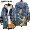 Nueva Chaqueta Transfronteriza con Patrones Multicolor, 50 Elementos, Cárdigan con Capucha y Cremallera, Abrigo Grueso de Algodón Polar para Invierno con Forro Amarillo