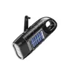 Luz de Emergencia con Manivela y Carga Solar Exterior Multifunción Fuente de Alimentación Móvil Linterna LED Estilo Camping de Supervivencia