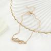 Tornozeleira Retro Europeia e Americana Símbolo Infinito 8 Caracteres Símbolo Digital Moda Exquisite Decoração de Pé Diamante Personalizado Joia de Praia